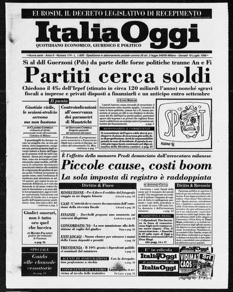 Italia oggi : quotidiano di economia finanza e politica